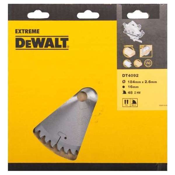 DeWalt DT4092 Cirkelzaagblad Extreme 184x1.8x16mm 48T