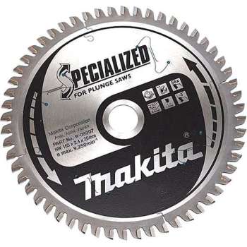 Makita B-09307 Specialized Cirkelzaagblad - 165 x 20 x 56T - Aluminium / Trespa / Kunststof