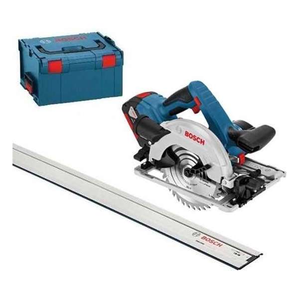 Bosch Professional GKS 18V-57 G Accu cirkelzaag - Met 2 accu's, geleiderail en L-BOXX