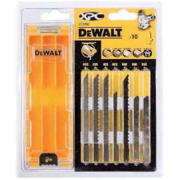 DeWalt DT2296 10 delig Decoupeerzaagblad set XPC in cassette - Hout / Kunststof / Laminaat