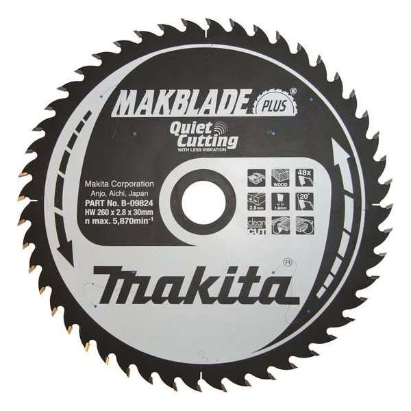 Makita Cirkelzaagblad Hout 260x2.8x30mm 80T B-08844