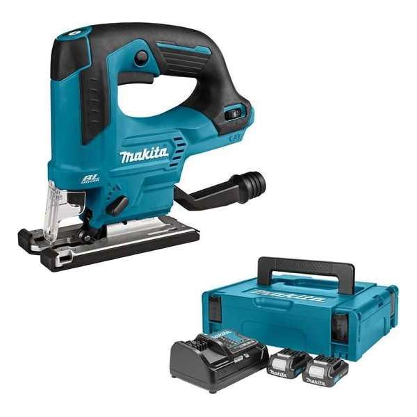 Makita JV103DSAJ 10.8V Li-Ion Accu decoupeerzaag set (1x 2.0Ah accu) in Mbox - D-greep - variabel - koolborstelloos