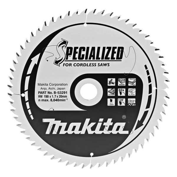 Makita Afkortzaagblad Laminaat Specialized 190x20x2,0 60T 5g