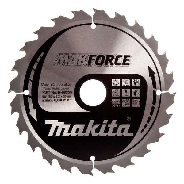 Makita B-08355 Makforce Cirkelzaagblad - 190 x 30 x 24T - Hout