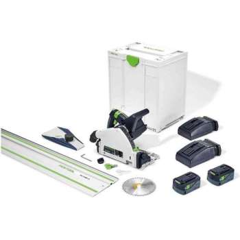 Festool TSC 55 KEBI-Plus/XL-FS 18V Li-Ion accu invalcirkelzaag set (2x 5,2Ah) incl. geleiderail in systainer - 160mm