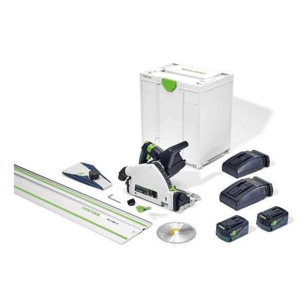 Festool TSC 55 KEBI-Plus/XL-FS 18V Li-Ion accu invalcirkelzaag set (2x 5,2Ah) incl. geleiderail in systainer - 160mm