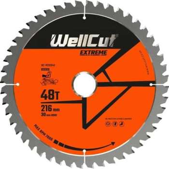 WC-M2163048 TCT-zaagblad Extreme | 216 mm x 48T x 30 mm | Geschikt voor C8FSR, DWS774, KGS216, GCM8SJL