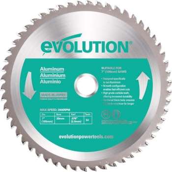 EVOLUTION - Evolution EVO 180mm zaagblad voor aluminium - DIA 180 MM - 54 T