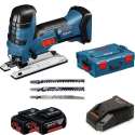 Bosch Professional GST 18 V-LI S Accu decoupeerzaag - Met 2x 5,0Ah accu's, GAL 1880 CV snellader en L-BOXX