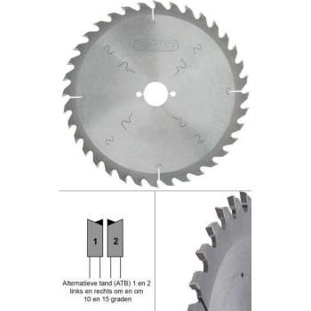 250mm hout TCT zaagblad 36 tands - asgat 30mm