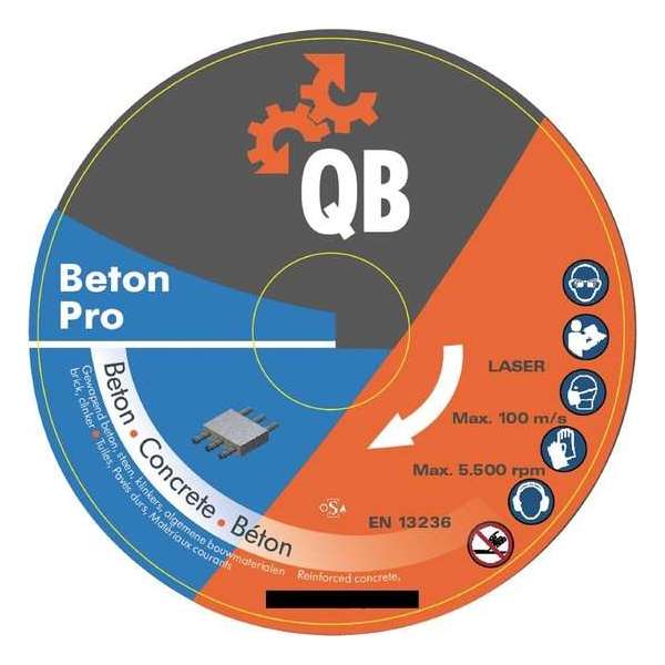 Diamant zaagblad QB Beton-Pro Ø180 asgat 22,2mm - - slijpschijf