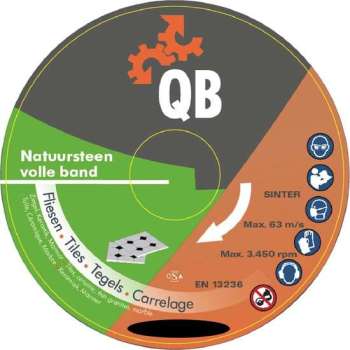 Diamant zaagblad QB natuursteen volle band Ø230mm asgat 22,2mm - slijpschijf