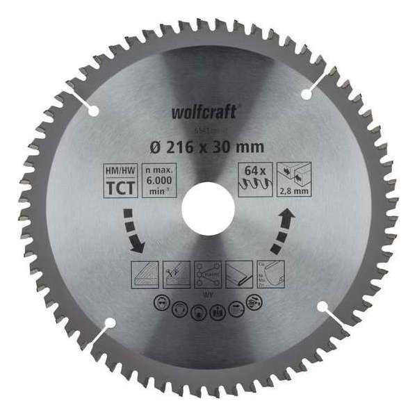 Wolfcraft HM-zaagblad 216 x 30 x 2,8 mm