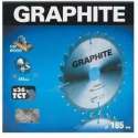 Graphite 57H664 Cirkelzaagblad voor Hout 185mm, Asgat 30mm, Tanden 36, Dikte 3,2, Vulringen 16/20/25, TCT