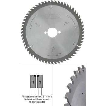 160mm hout TCT zaagblad cirkelzaagblad 60 tands - asgat 20mm Vuren / Grenen / Ceder