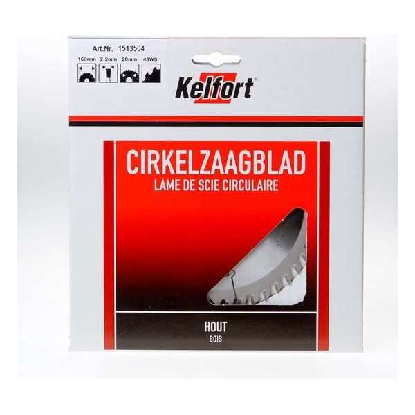 Kelford zaagblad zaagblad HM 160x20 48-tands ( w ) - voor massief hard- zachthout.