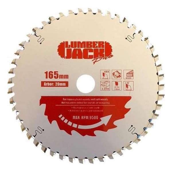 Lumberjack Zaagblad 165mm x 2.2mm x 20mm, 48t - PPSB16548