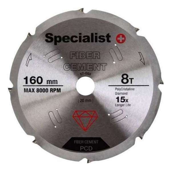 Fiber Cement Cirkelzaagblad 160x20mm 8T ''Specialist+''