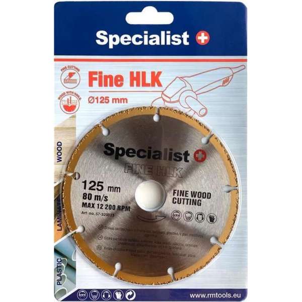 FINE HLK 125 x 22.23mm , carbide korrel gecoat all-cut blade