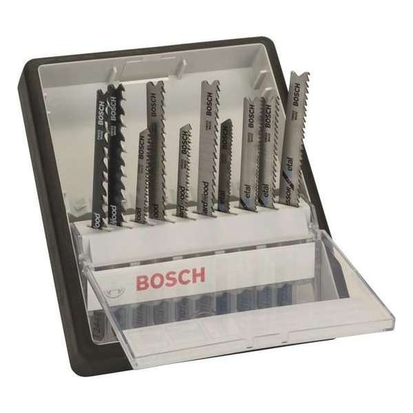 Bosch 10-delige Robust Line decoupeerzaagbladenset Wood and Metal T-schacht