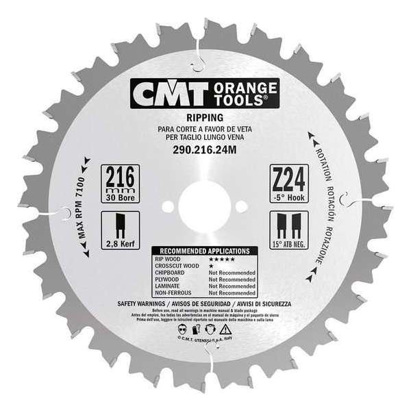 CMT 290.190.12M HW Schulpzaagblad - 190 x 30 x 12T - Hout