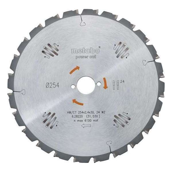 Metabo 628220000 Hm-Cirkelzaagblad Diameter 254 X 30 Mm 24 Wz