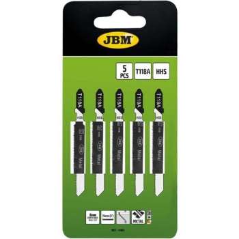 JBM Tools 5 zaagjes  T118A DECOUEERZAAGBLADEN VOOR METAAL HSS Sluiting