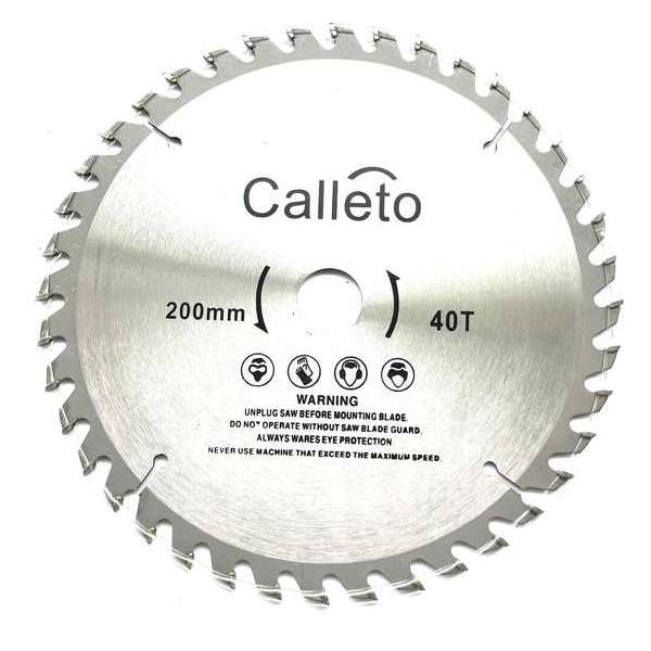 Calleto zaagblad - Zaagblad hout - 200 x 22,23mm - Cirkelzagen - 40 tanden - hardmetalen - Incl. reductiering 19,8mm