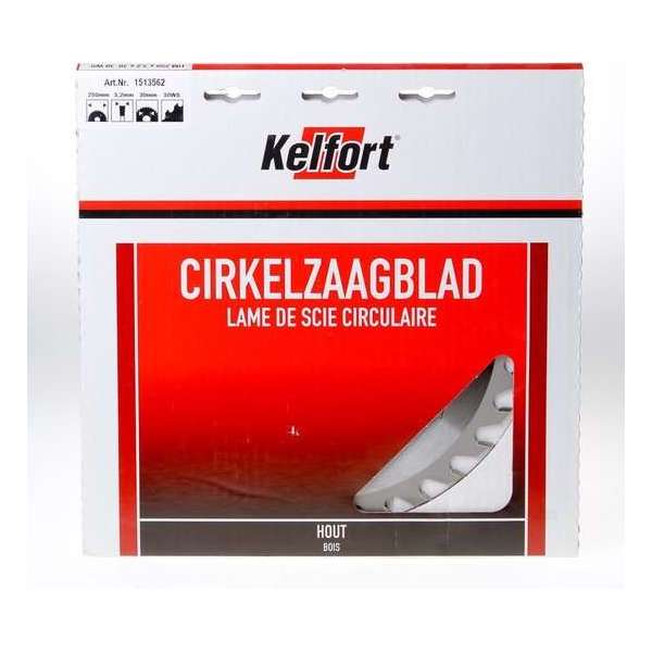 Kelfort Cirkelzaagblad hardmetaal 30 tanden WS-QW diameter 250 x 3.2 x 30mm (Prijs per stuk)