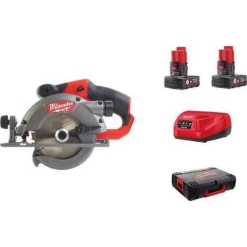 Milwaukee M12 CCS44-602X 12V Li-Ion Accu cirkelzaag set (2x 6.0Ah accu) in HD Box - 140mm - koolborstelloos