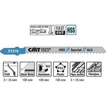 Decoupeerzaag HSS 75 x 100 mm. 8tpi  ALUMINIUM