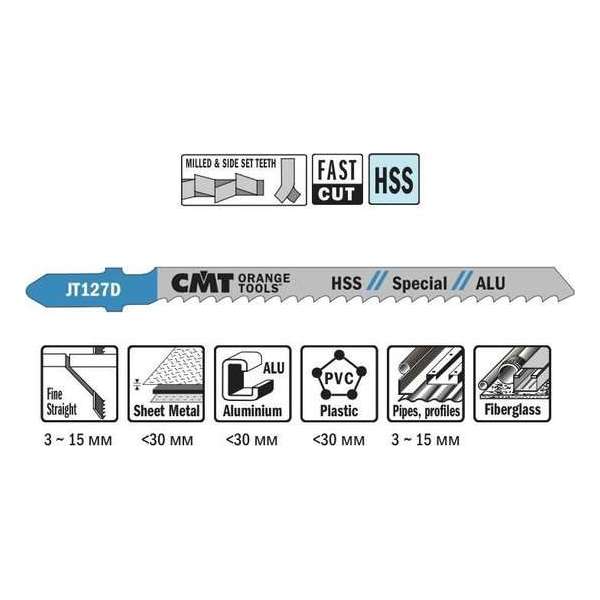 Decoupeerzaag HSS 75 x 100 mm. 8tpi  ALUMINIUM