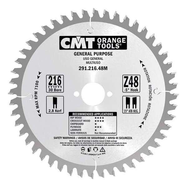 CMT 291.170.24M Cirkelzaagblad - 170 x 30 x 24T - Hout