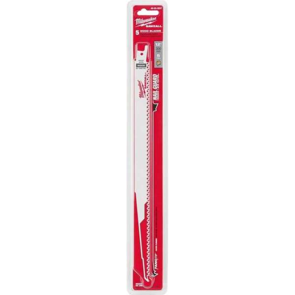 Milwaukee 48005037 Reciprozaagblad - 300 x 5TPI - Hout met spijkers (5st)