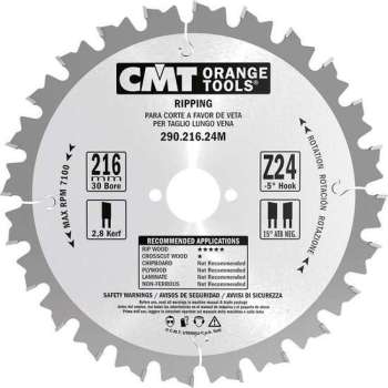 CMT 290.240.24M HW Schulpzaagblad - 240 x 30 x 24T - Hout