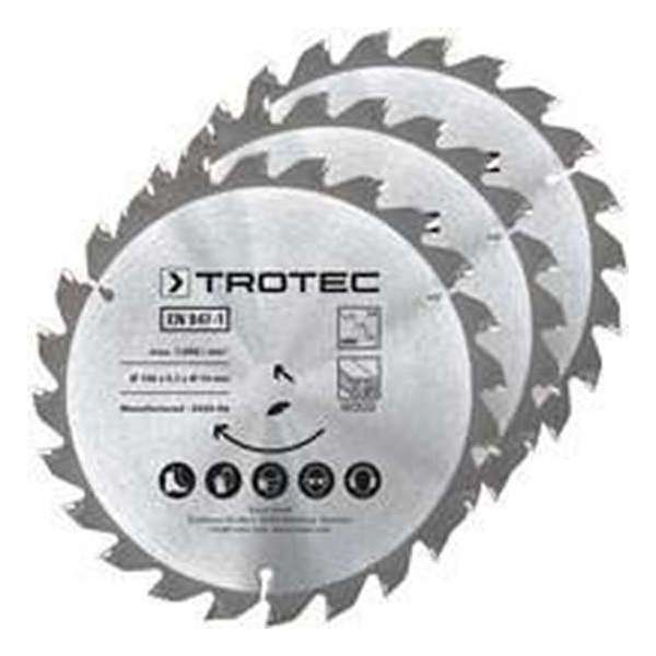 TROTEC Cirkelzaagbladenset voor hout Ø 150 mm (24 tanden), 3-delig