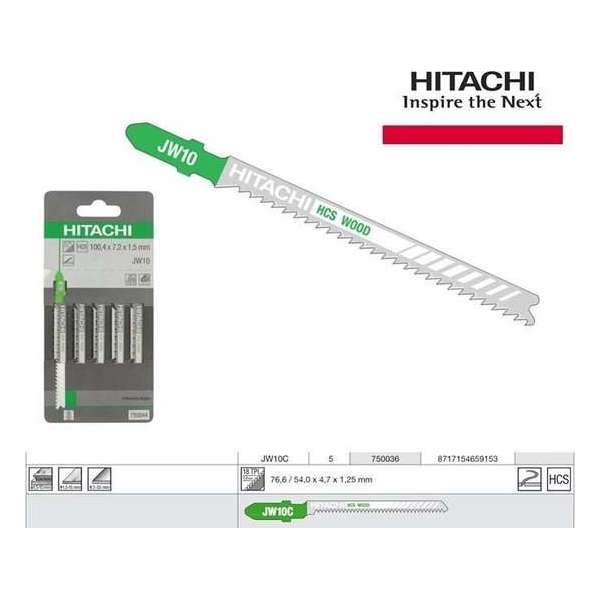 Hitachi Decoupeerzaagbladen JW10 blister van 5 bladen