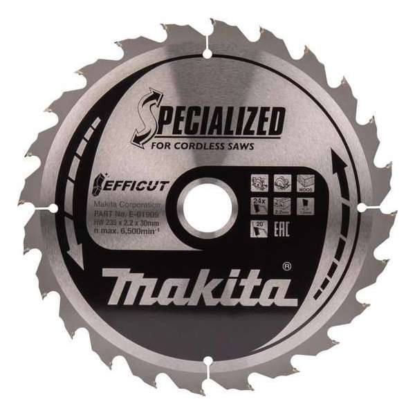 Makita Cirkelzaagblad Hout Efficut 235x30x2,2 24T 20g