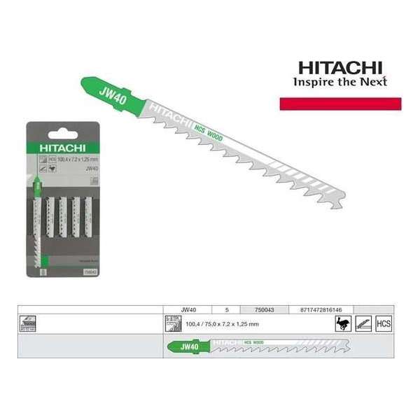 Hitachi Decoupeerzaagbladen JW40 blister van 5 bladen