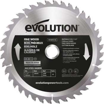 EVOLUTION STEEL - ZAAGBLAD FIJN HOUT - DIA 185 MM - 40 T