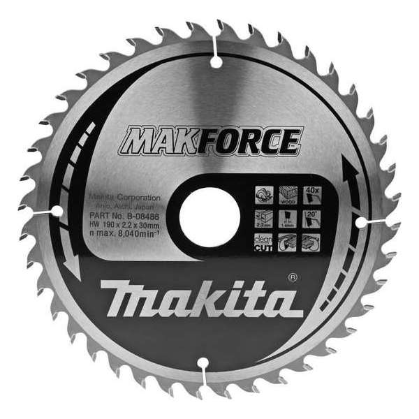 Makita B-08486 Makforce Cirkelzaagblad - 190 x 30 x 40T - Hout