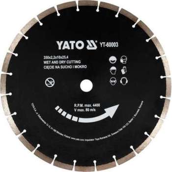 YATO Diamantblad - 24T - Dia 350mm - Voor elk merk betonzaag