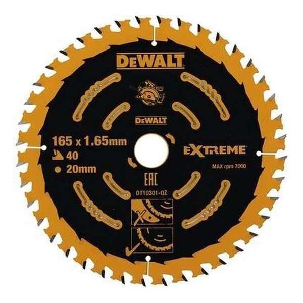 DeWalt DT10301 Extreme Cirkelzaagblad - 165 x 20 x 40T - Hout (Met nagels)