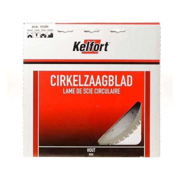 Kelfort Cirkelzaagblad hardmetaal 60 tanden WS-KW(NEG) diameter 260 x 2.5 x 30mm (Prijs per stuk)