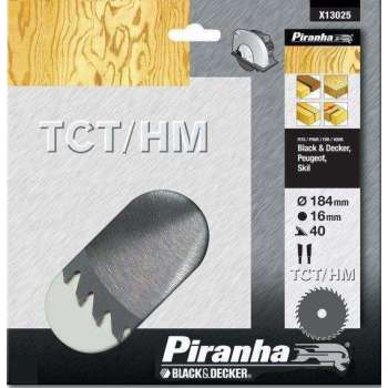 Piranha Cirkelzaagblad TCT/HM, 184 x 16mm 40 tanden X13025