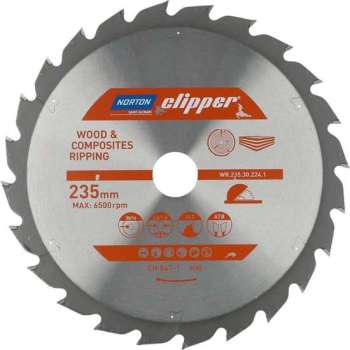 Norton Clipper Hout en Composiet - Zaagbladen ATB Ripping voor Cirkelzagen en Afkortzagen