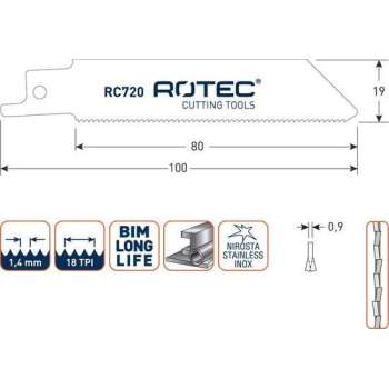 Reciprozaagblad RC720 / S522EF  set 5 stuks