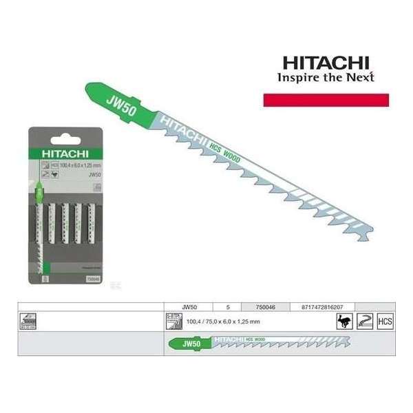 Hitachi Decoupeerzaagbladen JW50 blister van 5 bladen