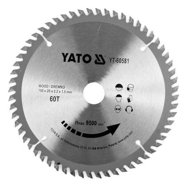 YATO Cirkelzaagblad - Ø 160mm x  20mm - 60T - Voor hout