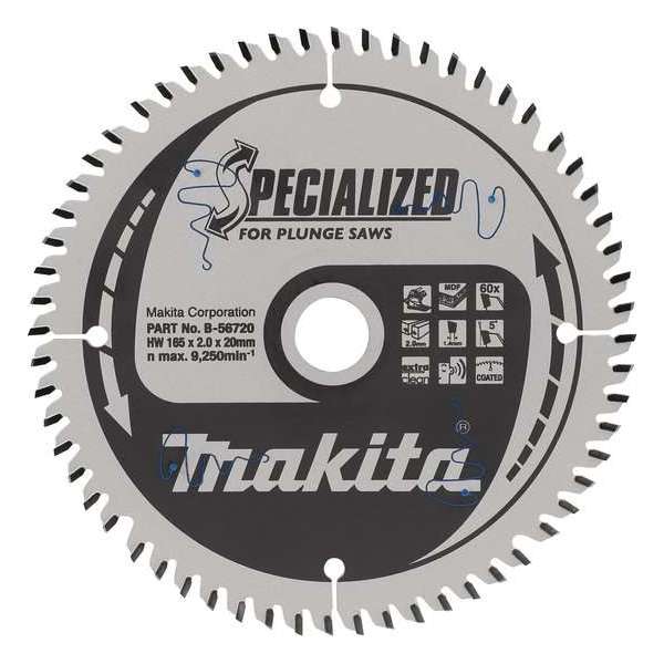 Makita Cirkelzaagblad Hout 165x2.0x20mm 60T B-56720